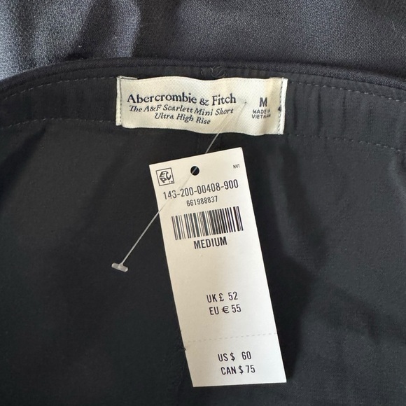 Abercrombie & Fitch -  NWT Scarlett Ultra High Rise Mini Skirt Skort Black Sz M - Picture 9 of 9